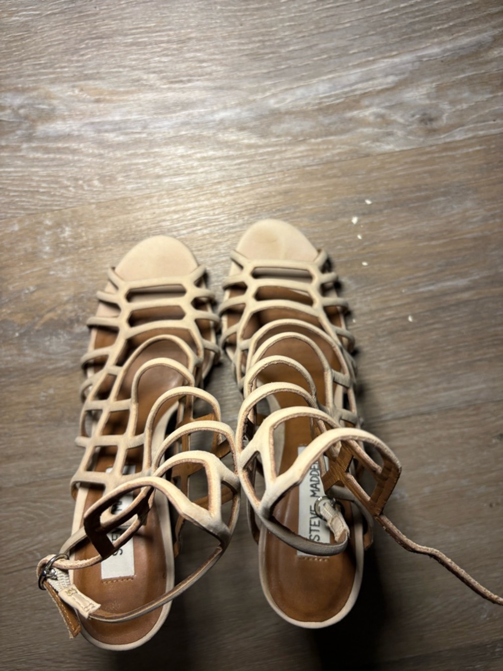 Steve Madden Nude Cage Strappy Sandals